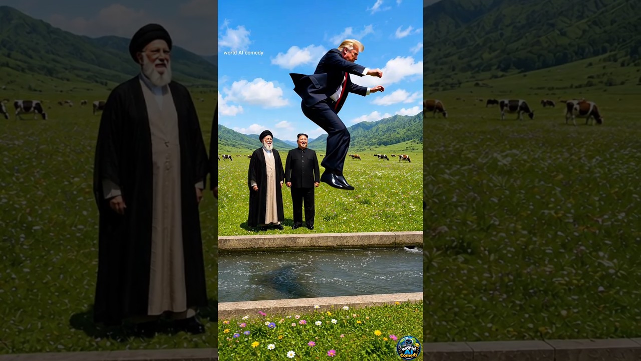 Trump fell into the drain 🤣🤣 #shorts #short #trump #khamenei #kim #comedy #funny
