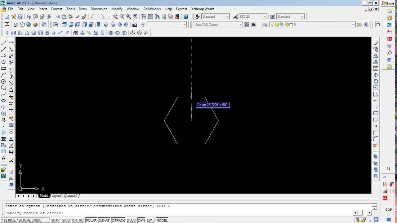 Cara mudah bikin mur 2d menjadi 3d autocad 2007