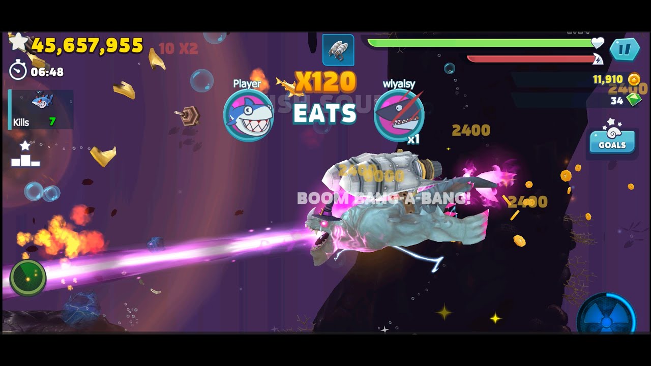 Hungry Shark Evolution - Behemouth & Robo Shark - Gameplay