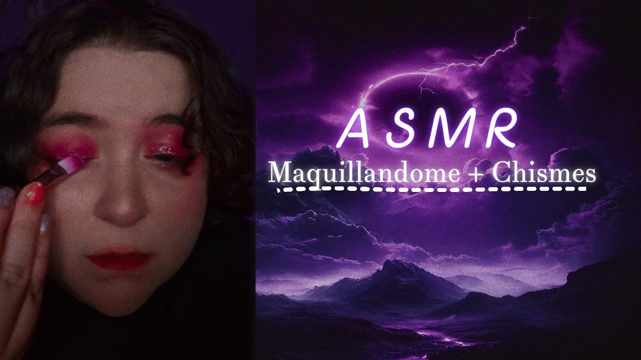 💜ASMR🌙 Me maquillo + Te cuento chismes | #asmrmakeup #chismes #asmr