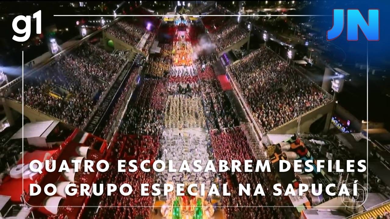 Jornal Nacional: Quatro escolas abrem desfiles do Grupo Especial na Sapucaí, no Rio