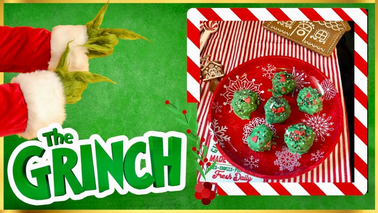 Шарики из печенья Oreo в виде Гринча (без выпечки) 🎄🎅🏼 Рождественские угощения‼️✨ #гринч #рождест...