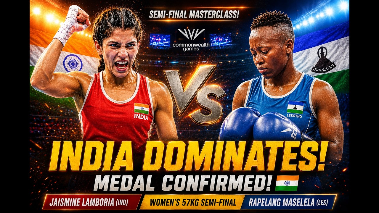 TOTAL DOMINATION! Jaismine Lamboria Stops Lesotho in Round 2 | Women&rsquo;s 57kg Semi-final CWG 2026 🔥🇮🇳