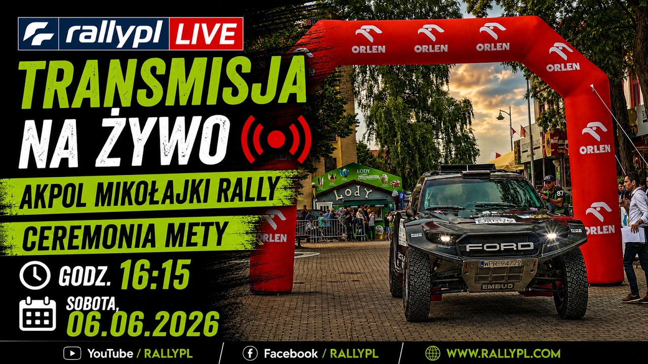 🎥 LIVE: AKPOL Mikołajki Rally - Ceremonia mety