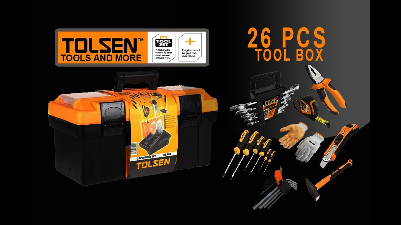 tolsen tool box with tool - 85360