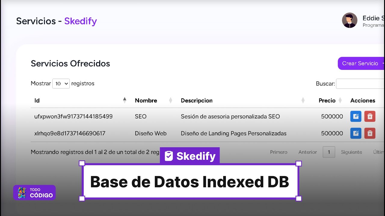 APRENDE A IMPLEMENTAR UNA BASE DE DATOS A TU APLICACIÓN WEB COMO PROFESIONAL USANDO SOLO JAVASCRIPT
