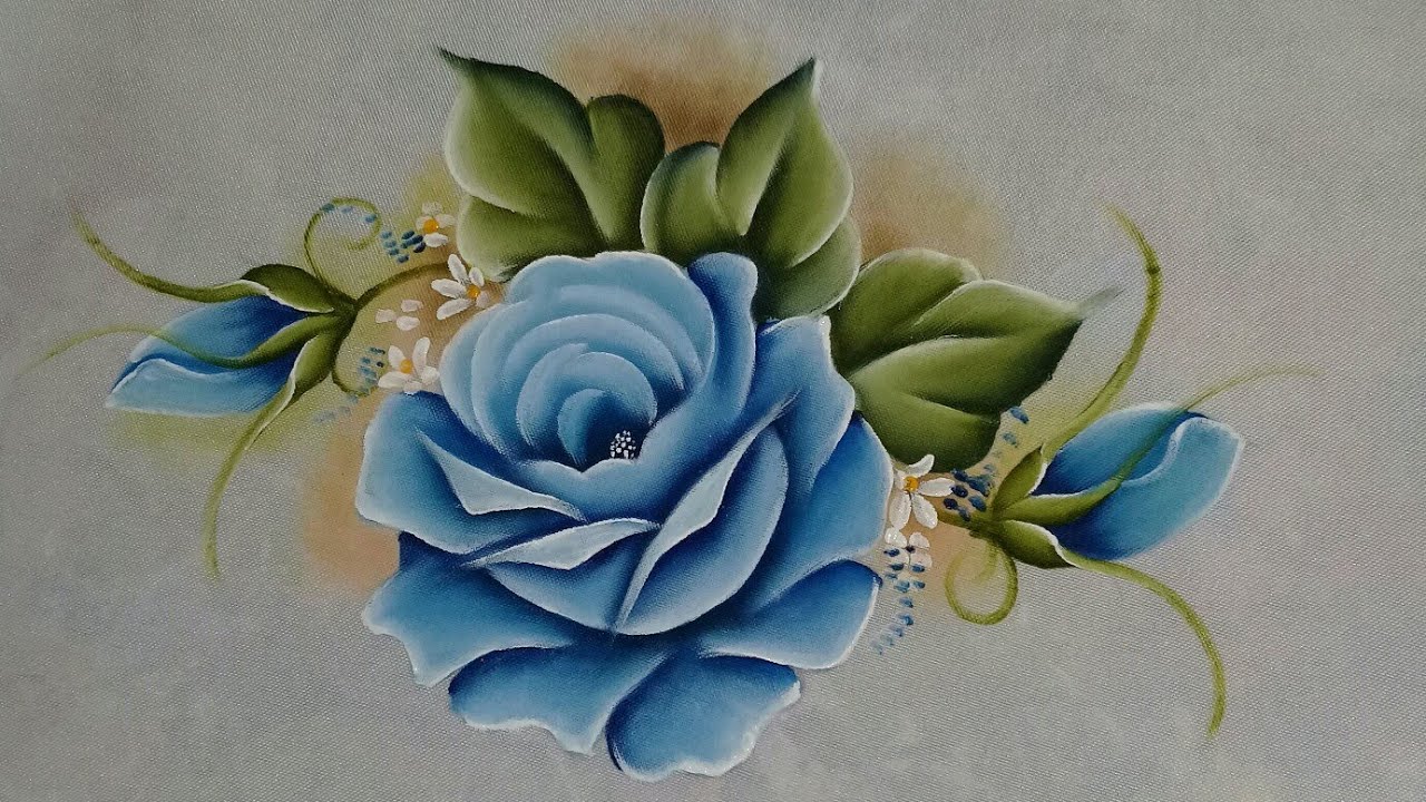 Pintando rosa azul super fácil 🌹🌹🌸🌸