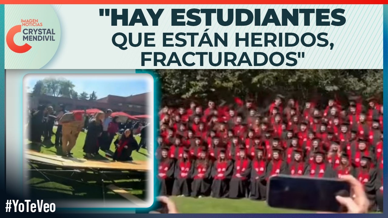 Alumnos se cayeron durante su foto de graduación en la Universidad Iberoamericana en la CDMX