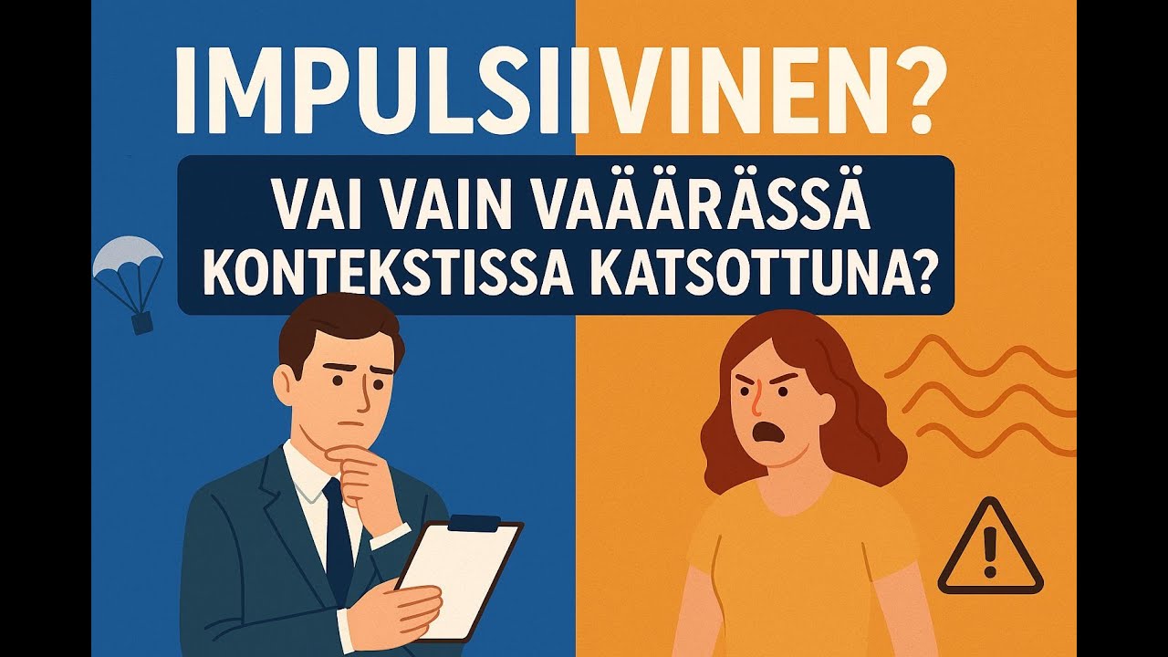 Impulsiivinen? Vai vain väärässä kontekstissa katsottuna?