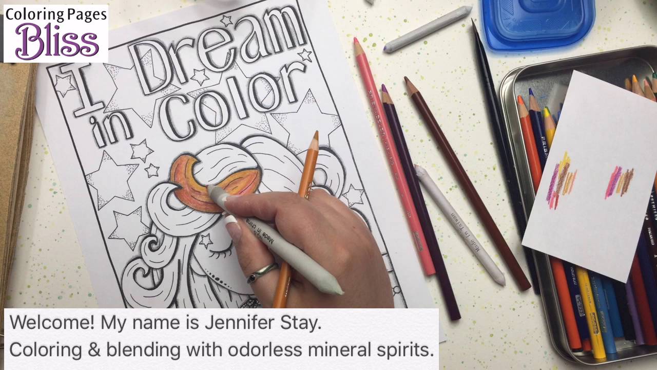 Join me Coloring LIVE with Prismacolors and odorless mineral spirits