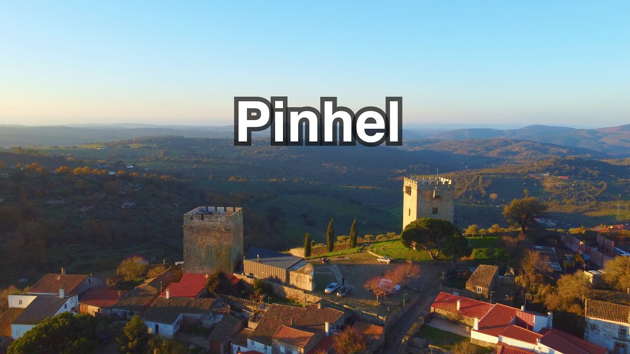 Pinhel Cidade Falcão - Guarda - Portugal Aerial View 4k