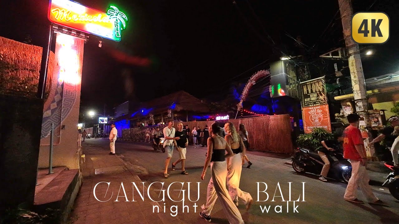 4K Canggu Bali Nighlife | Nightwalking Through Batu Bolong Street Canggu On Wednesday Night 2025