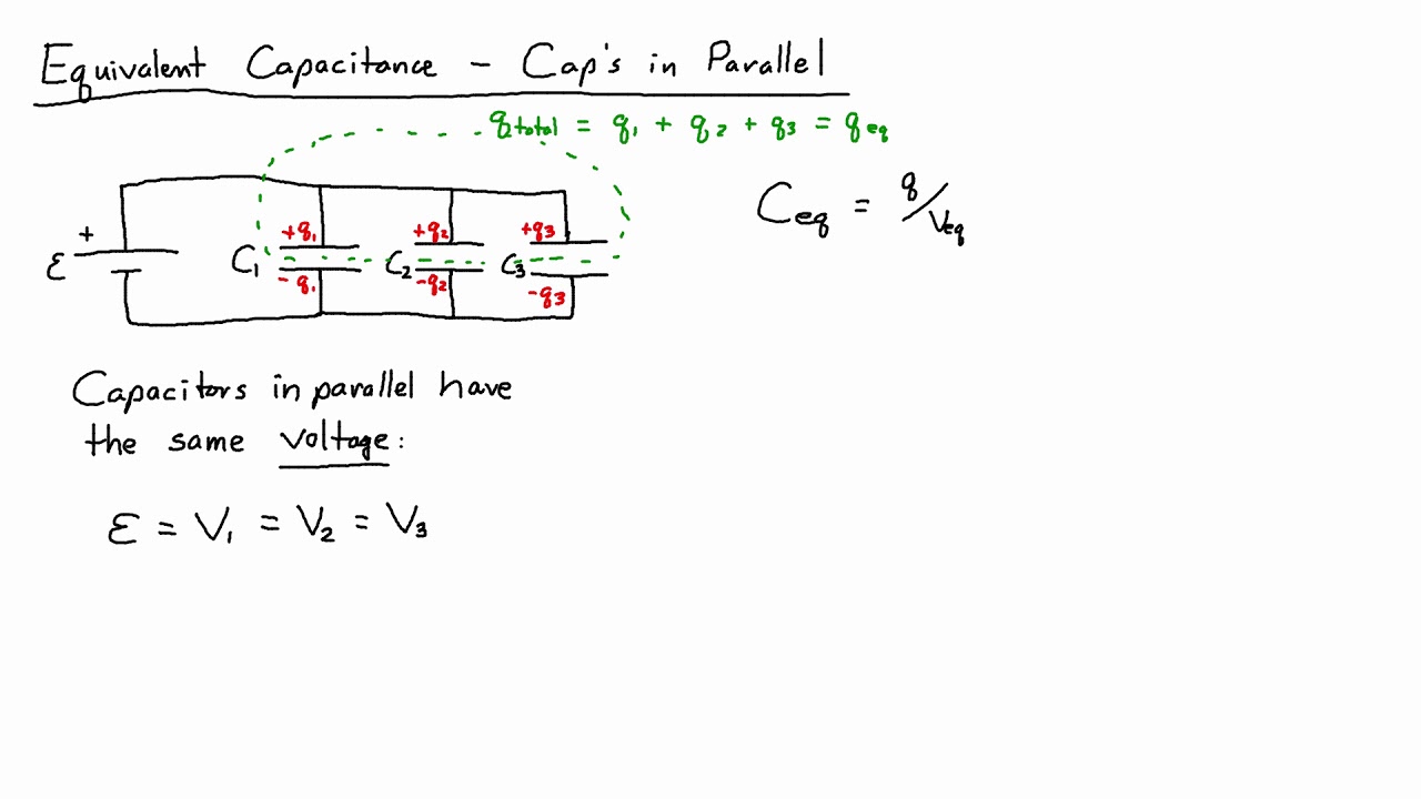 E&M Course 6-4: Equivalent Capacitance - Capacitors in Parallel