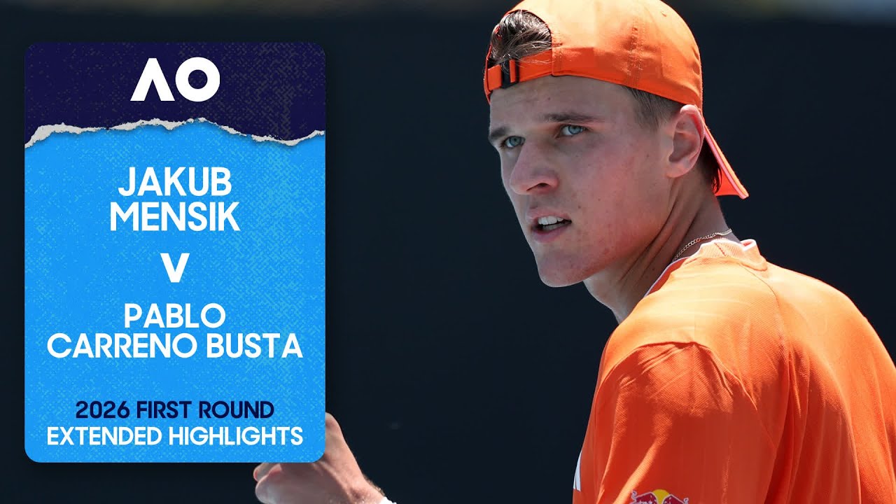 Jakub Mensik v Pablo Carreno Busta Extended Highlights | Australian Open 2026 First Round