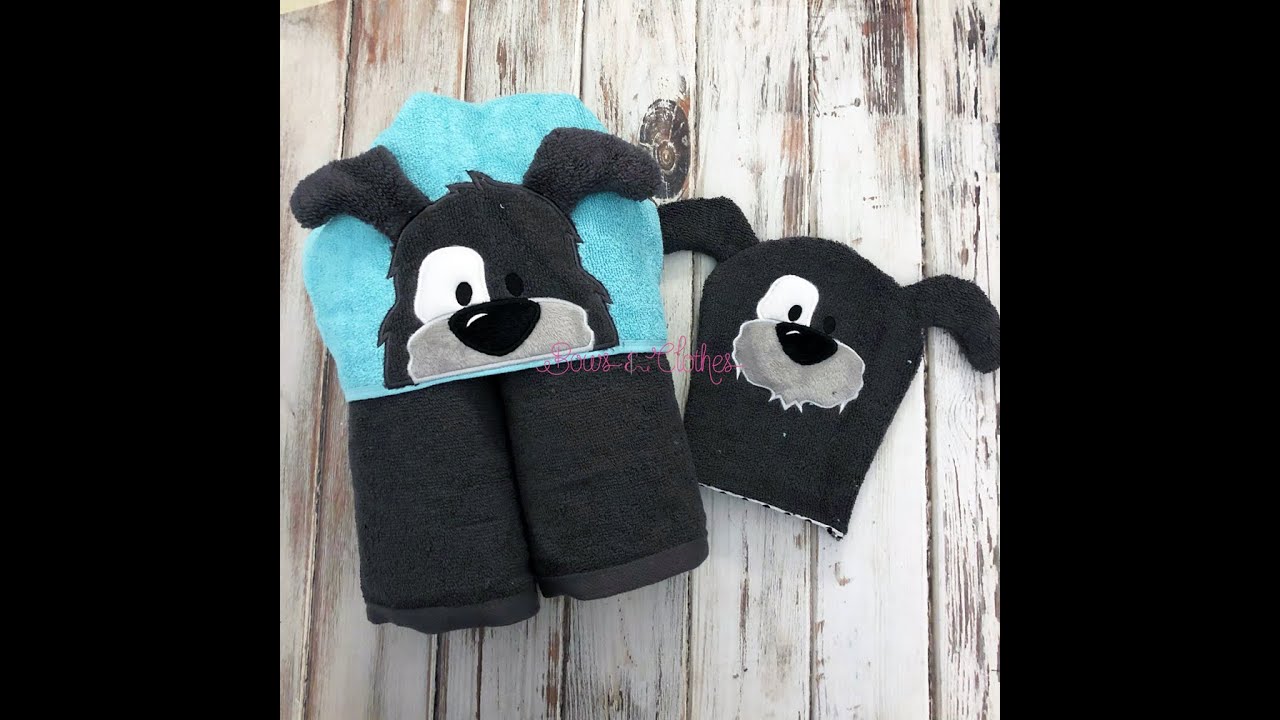 Make matching 3D Bath Mitt and Hoods for hooded towels from fast dry towels