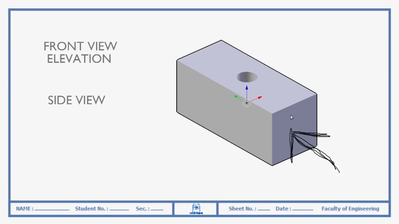 رسم هندسى بدايات بسيطه(4) : ELEVATION vs SIDEVIEW