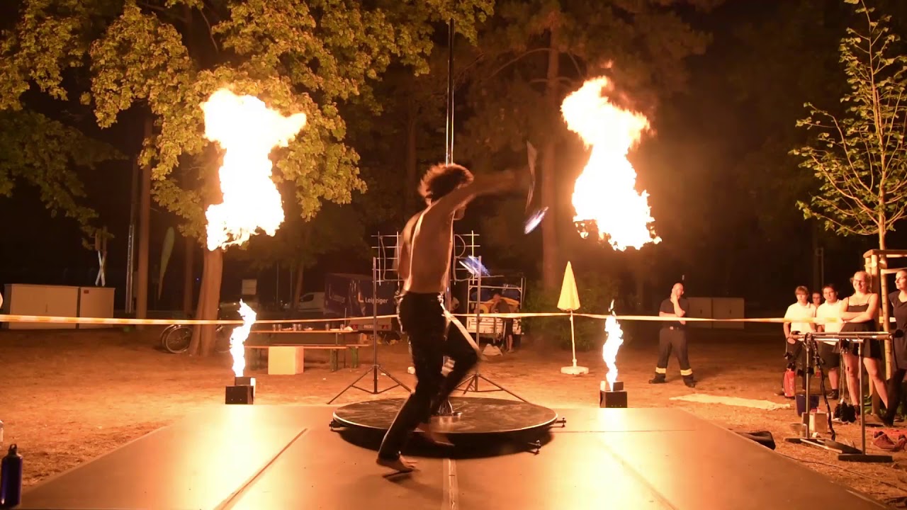Poledance Feuershow Ausschnitte