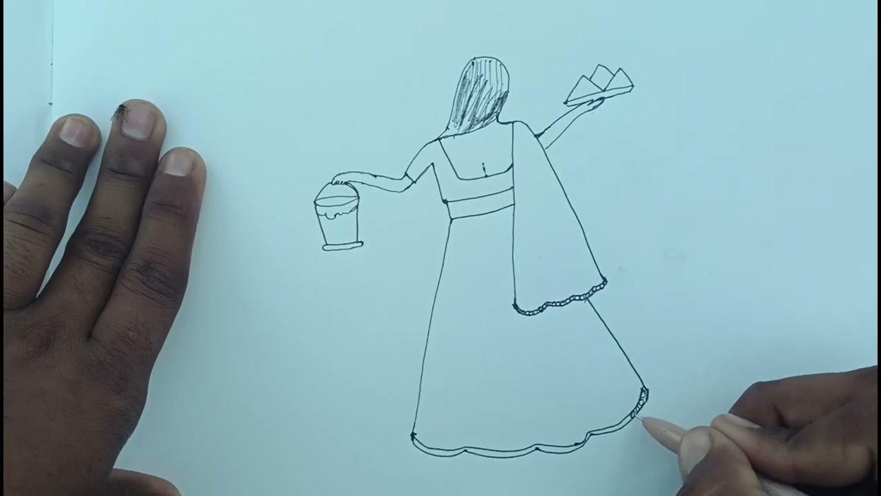  Holi drawing easy | Holi drawing for kids | how to draw girl drawing 