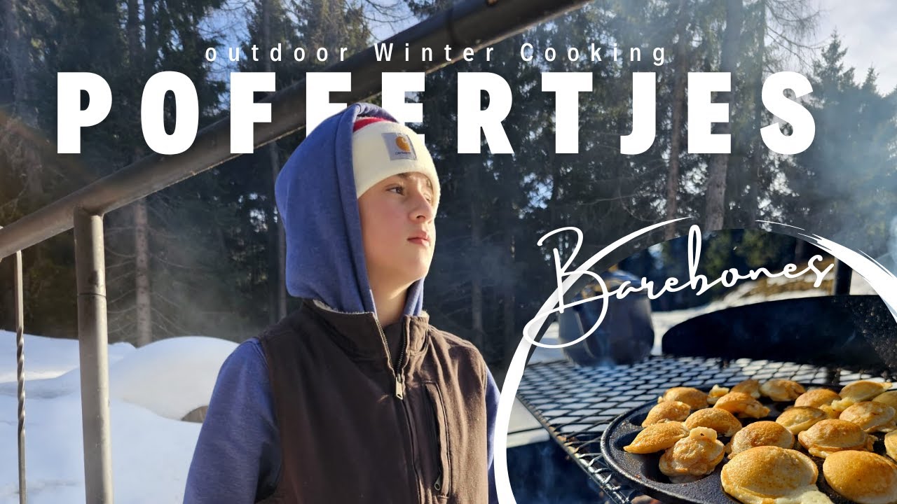 Poffertjes Outdoor Winter Cooking on Barebones Fire Pit Grill