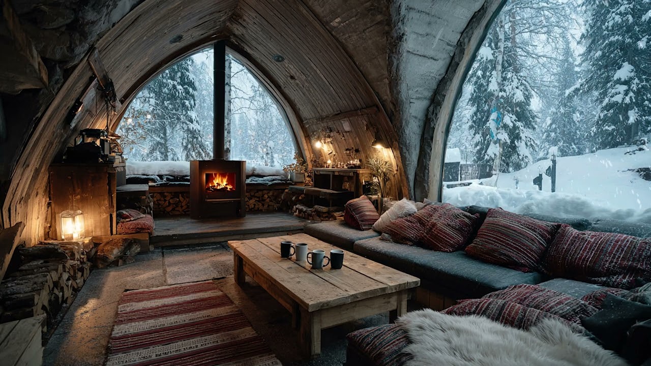 Hushed Winter | Endless Snow Drifting Across the Winter Midnight Landscape for Deep Sleep and Rest
