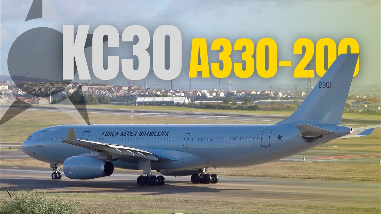 KC30 (A330-200) Brazilian Air Force Takeoff from Lisbon Airport to Beirut