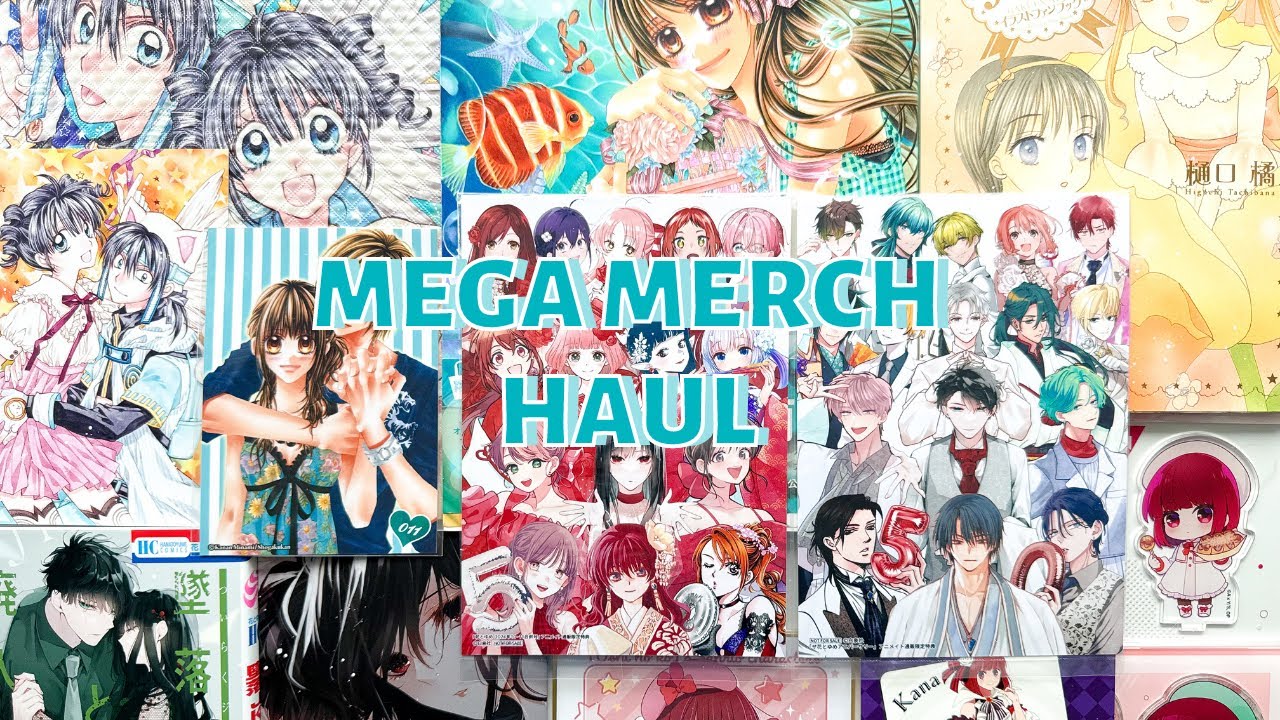 unboxing 30+ pounds of anime & manga merch!! (manga magazines, illustration books, & more!)