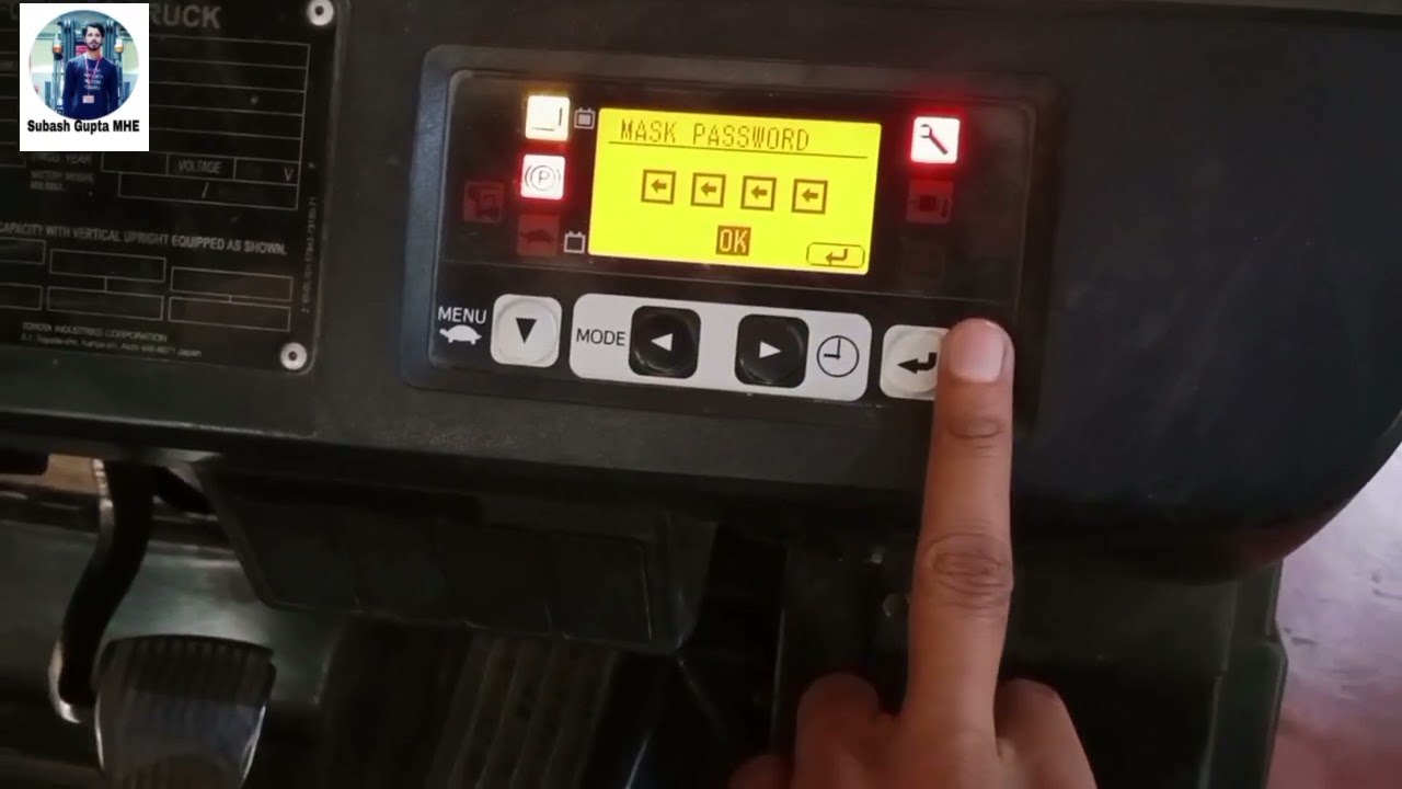 How to set&reset Forklift password&display entry(डिस्प्ले पासवर्ड को कैसे बदलें करे)Toyota 8FB15.