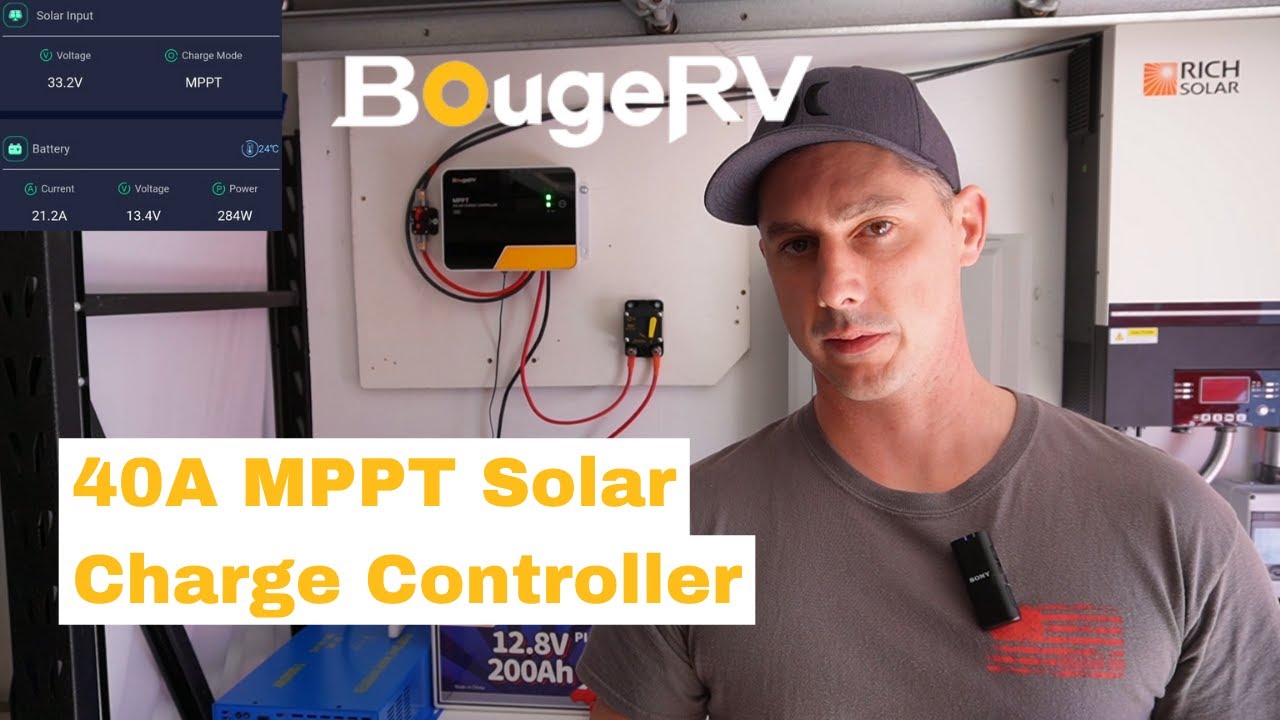 Контроллер заряда солнечной батареи BougeRV 40A 12/24/36/48 В с Bluetooth