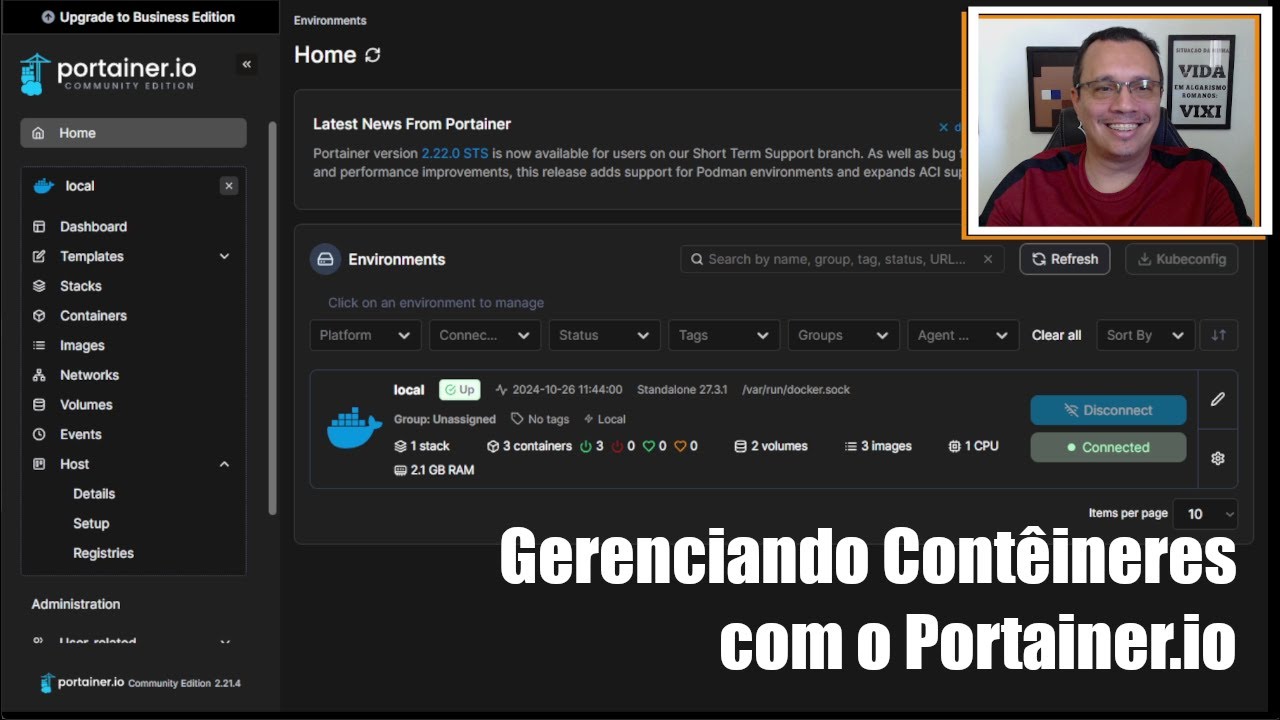Gerenciando Contêineres Docker com o Portainer.io!