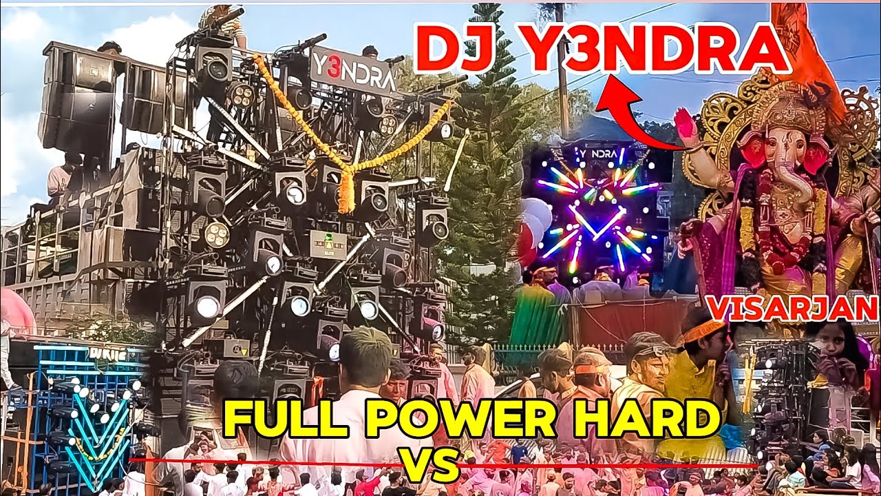 DJ🔥 Y3ndra full power Hard set-up! Ganesh Visarjan BAILADILA dj Y3NDRA vs dj MEGHA+ dj KITE 2025
