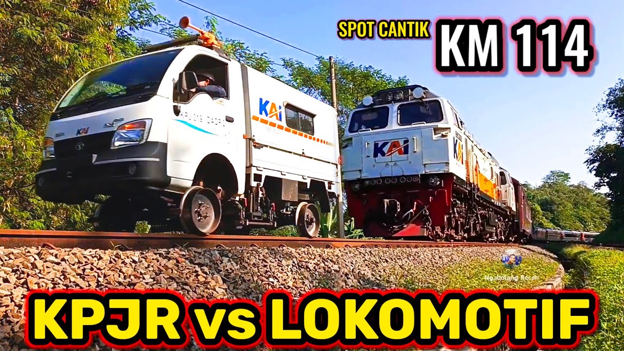 3 KERETA! Kereta Terkecil Dan Kereta Api Panjang Di Tikungan Rel Berkelok