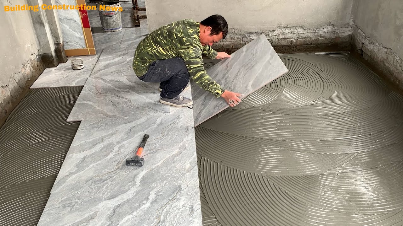 See How We Build Professional Bedroom Floors Using Premium Ceramic Tiles For A Modern Home
