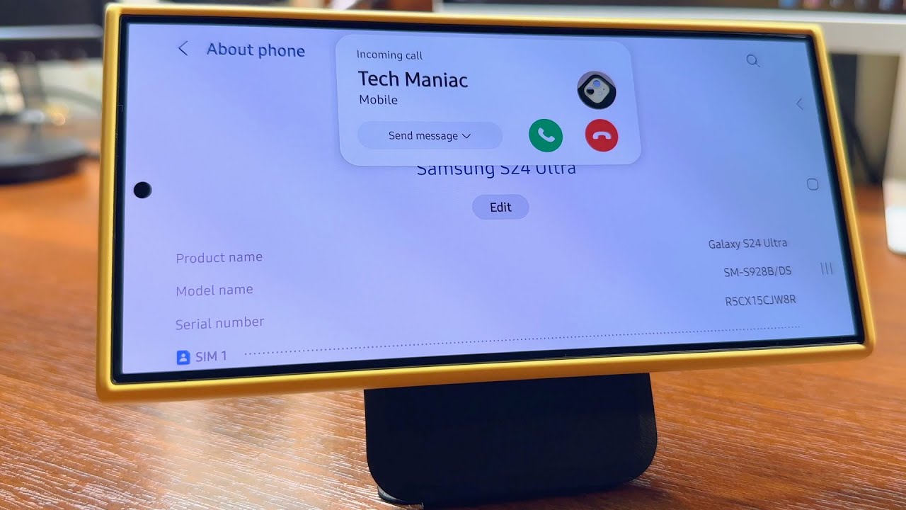 Samsung S24U Incoming Call in Silicone Case + Moft Magnetic Ring Sticker + Stand + Anker Battery