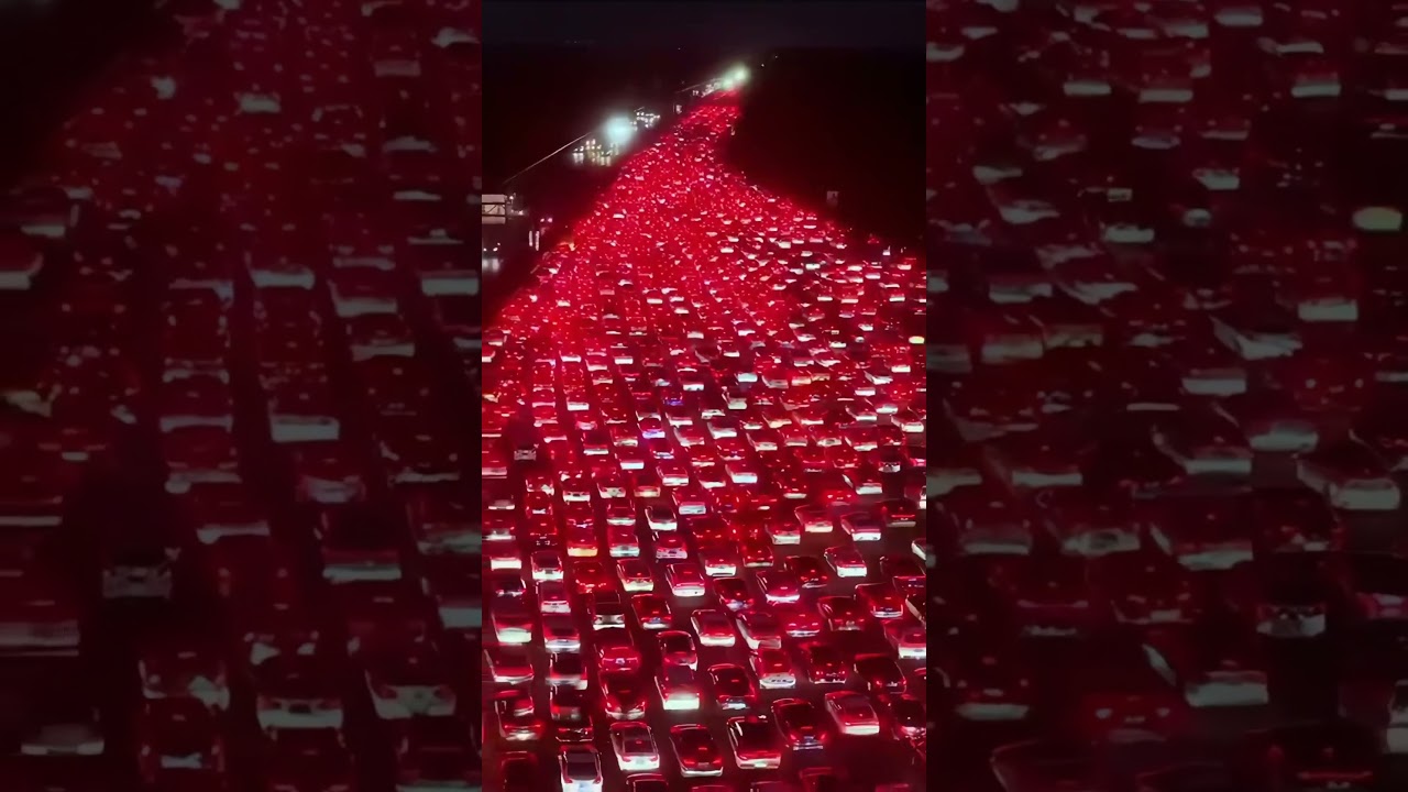 Traffic jams in China.