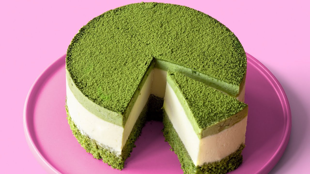 Matcha & White Chocolate Mousse Cake! - The Scran Line