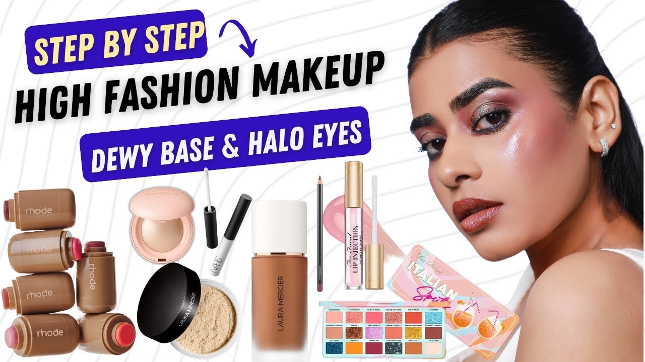 🫧Step-by-Step High Fashion Makeup Tutorial: Dewy Base & Perfect Halo Eyes🫧
