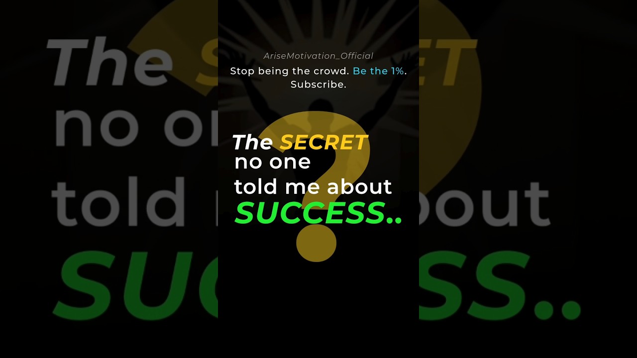 The BEST Motivation SECRET to ARISE and Succeed 🔑 | ARISE Motivation