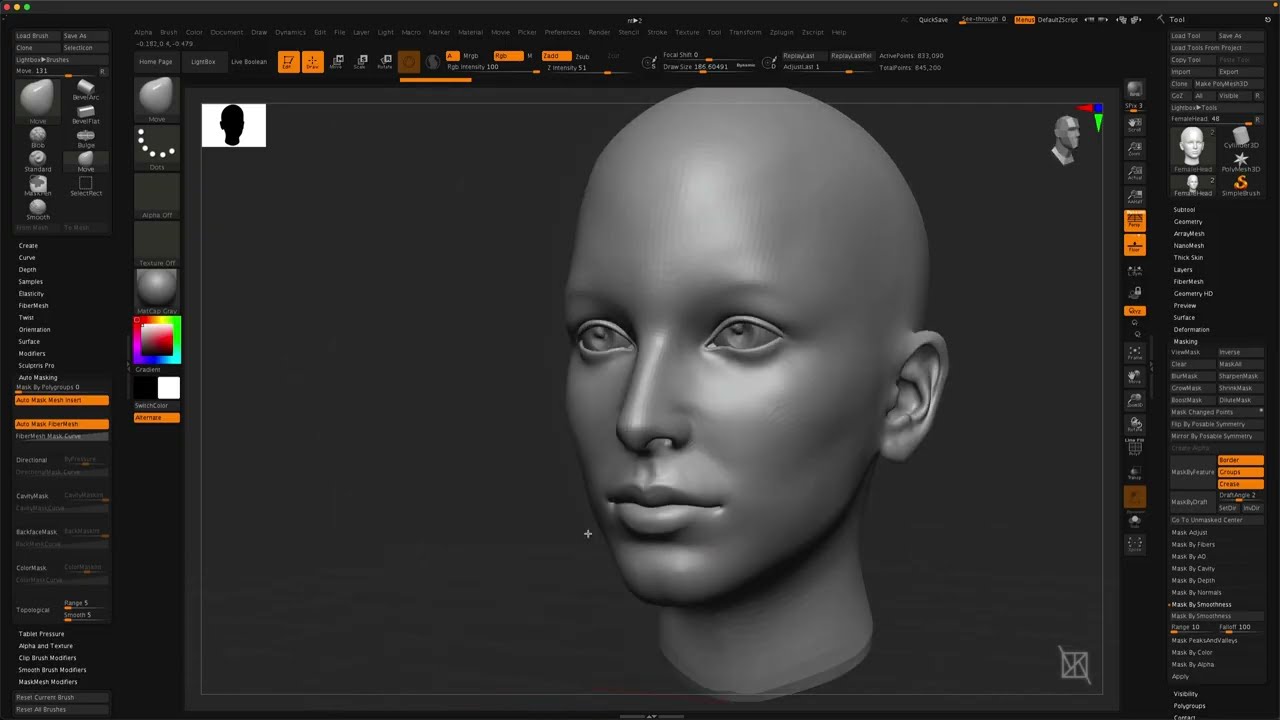 Intro to ZBrush 28  Brush Auto Masking