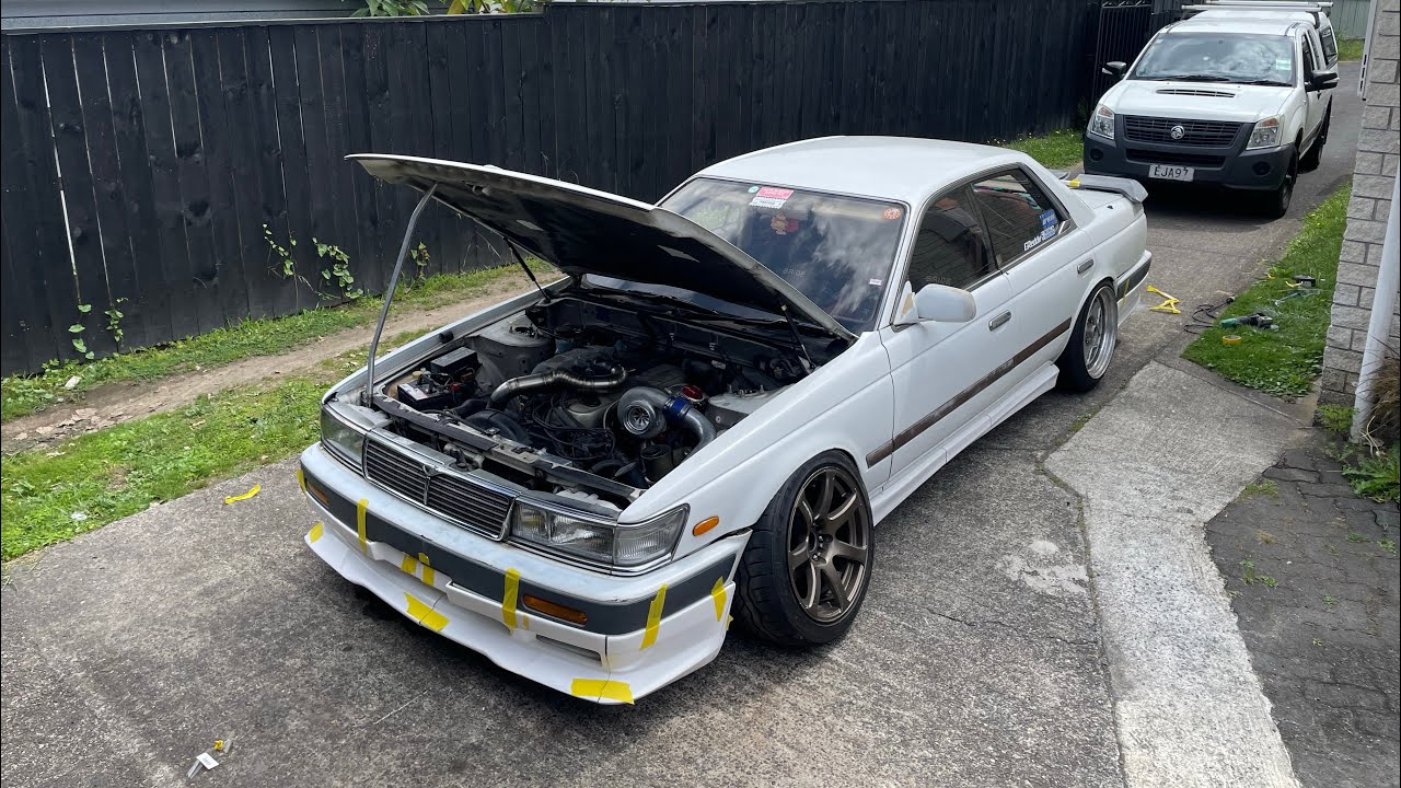 Big Turbo RB20e+T first start! Sounds epic +Aeromaster bodykit fit-up