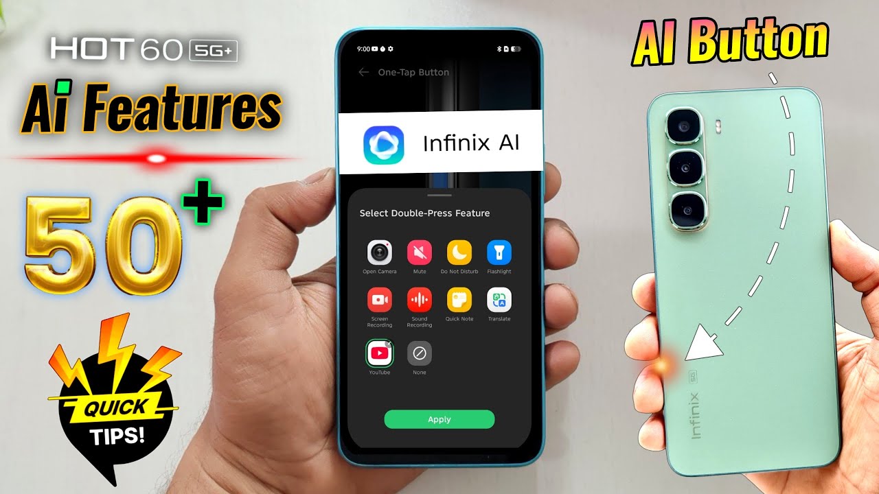 Infinix Hot 60 5G+ Tips-Tricks & AI Features | Dedicated AI Button Best AI 5G Mobile Under 10k ?