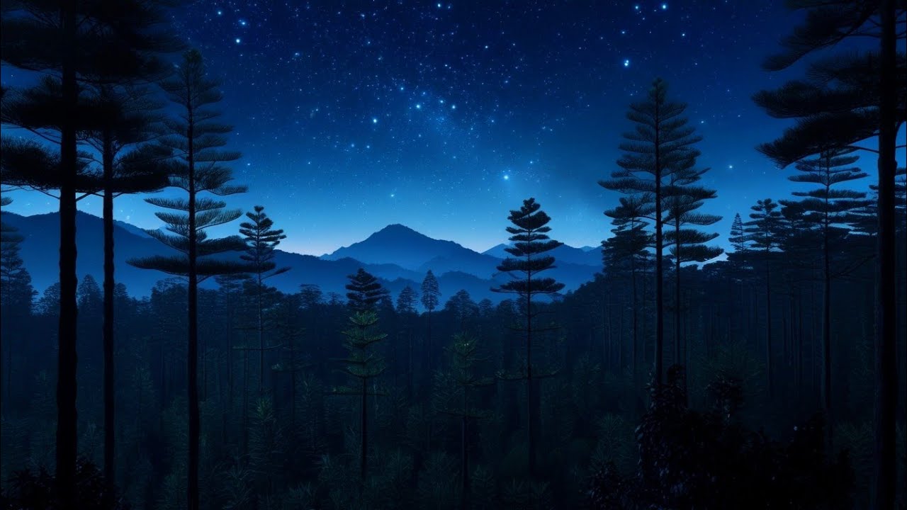 Soothing sounds with Forest Night Ambience | Insect & Cricket Sounds – Meditation, Calm, Focus
