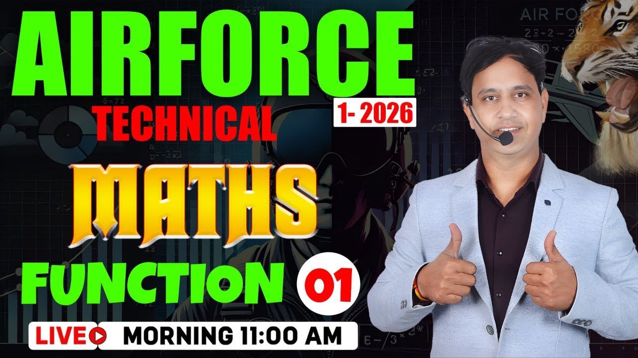 AIRFORCE 1 2026 Maths | Tech-Maths Function- 1|Airforce 1 2026 Maths Classes by Mukesh Sir #airforce