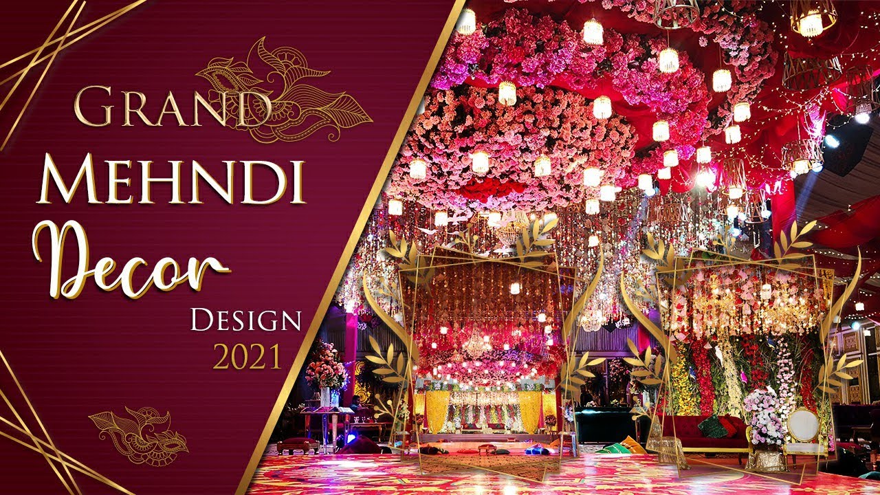Grand Mehndi Ceilings Decorations at Grand Continental Marquees Gujrat | Tulips Events