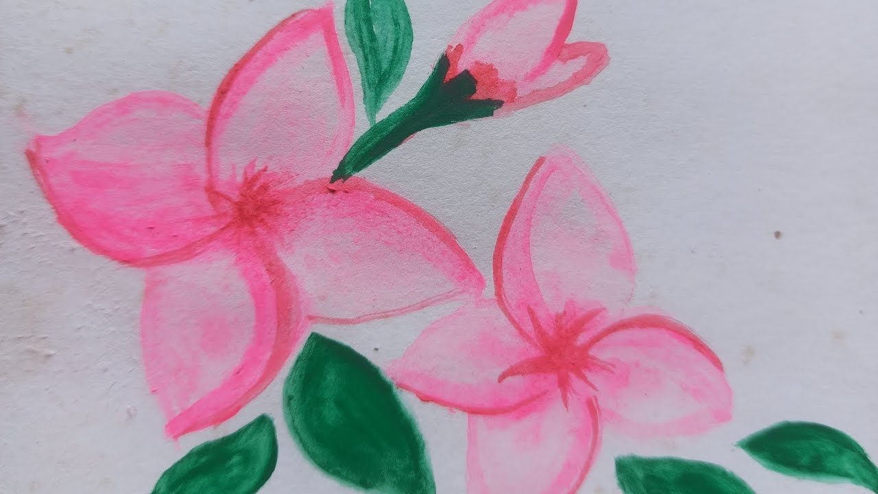Cute flower 🌺🥰 tutorial with water colour painting# ArtistandCrafterpallavi#painting# viral #nature