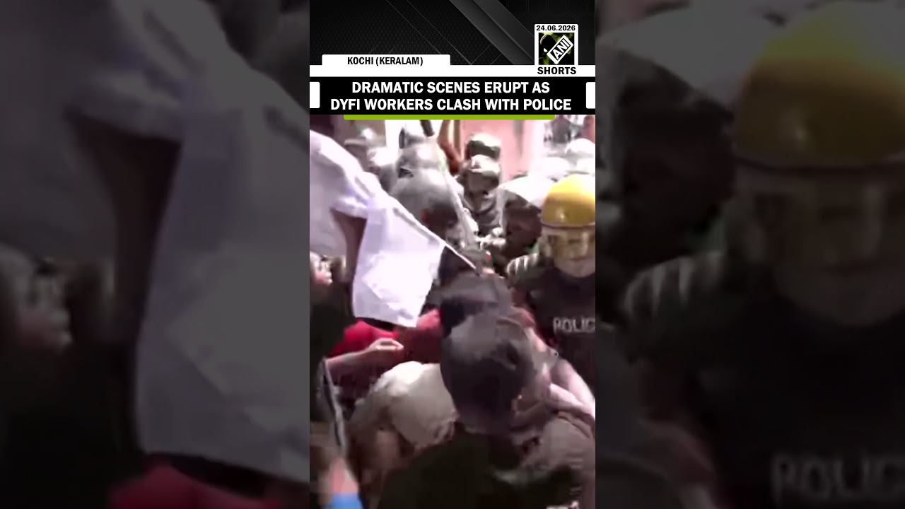 DYFI workers clash with police in Kochi during protest against low-alcohol tax proposal