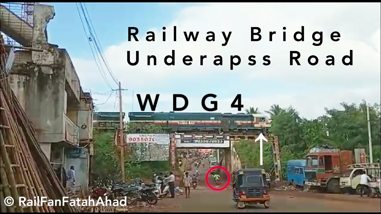 Train passing through Bridge ||| Road Underapss Bridge ||| BIDAR || WDG4 twins ||RailFan Fatah Ahad