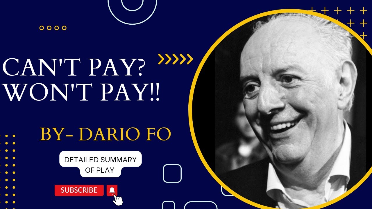 Can't Pay? Won't Pay!! Play by Dario Fo|| Summary in Hindi