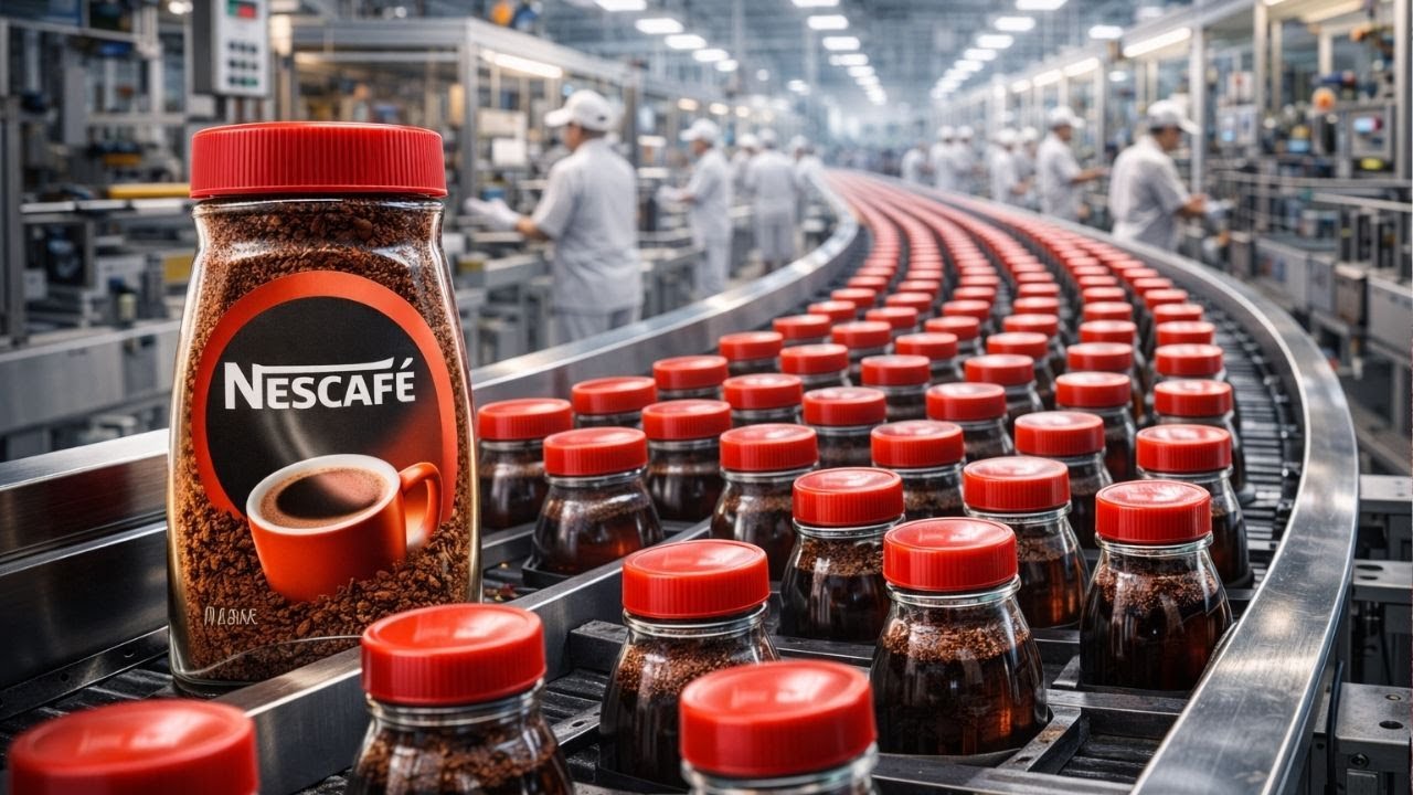 COMMENT C’EST FAIT le CAFÉ NESCAFÉ ☕ | DANS L’USINE NESCAFÉ et sa LIGNE DE PRODUCTION