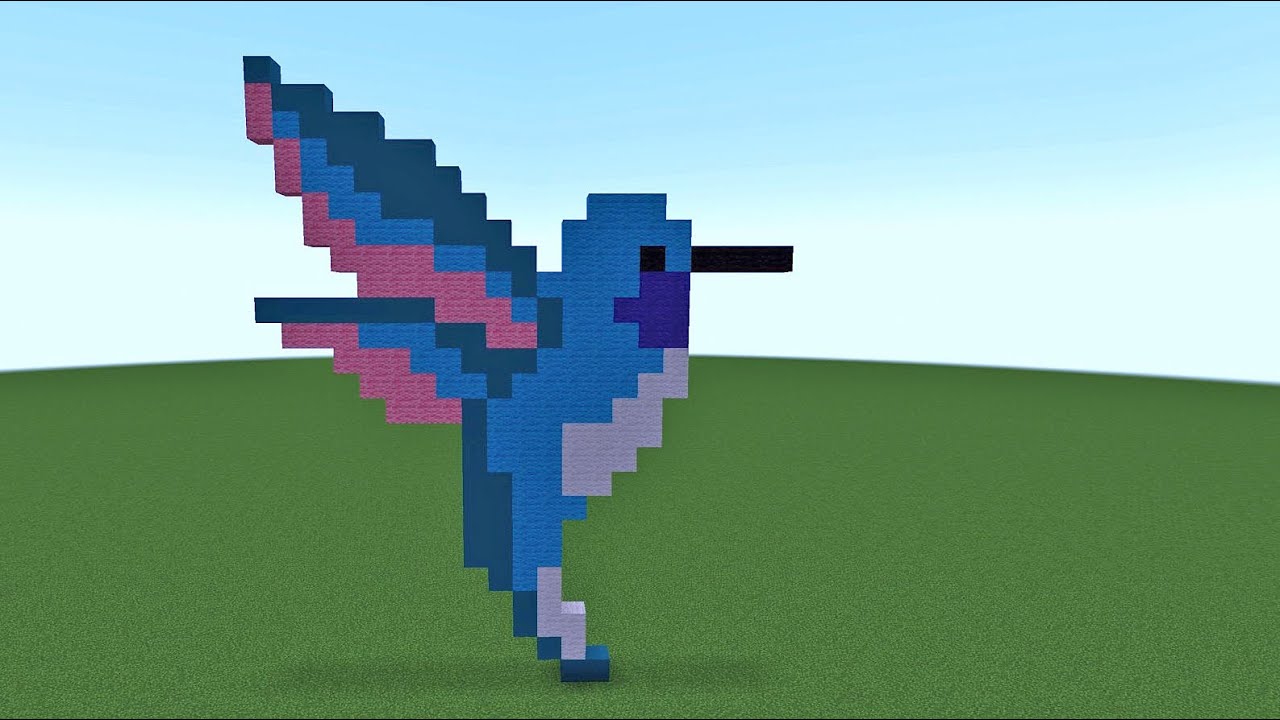How To Build a HUMMINGBIRD 🐦 Pixel Art In Minecraft