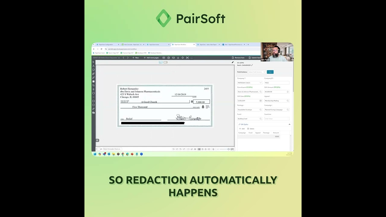 Demo: Using PaperSave automatic sensitive data redaction for your records in Blackbaud CRM